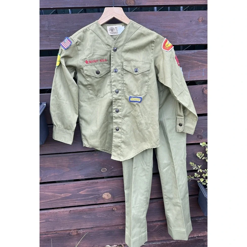 Vintage Boy Scouts Of America Youth Uniform 2 Piece Set Size 12